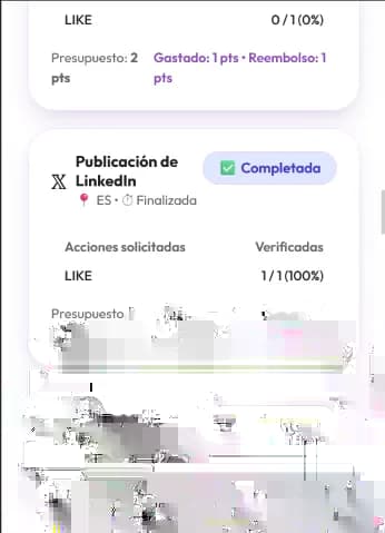 Campaña completada en Publike con acciones verificadas, gasto y reembolso